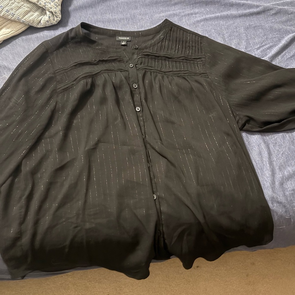 Torrid Black Button Down Shirt